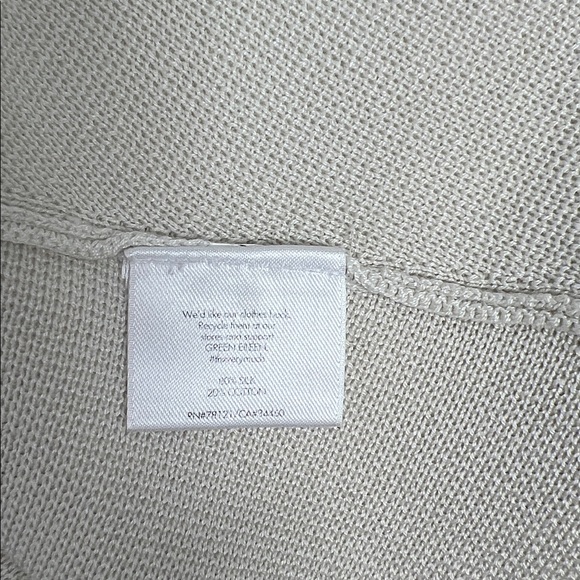 Eileen Fisher Sz M Cardigan Sweater Cream Silk Cotton Angled Front - Picture 8 of 14